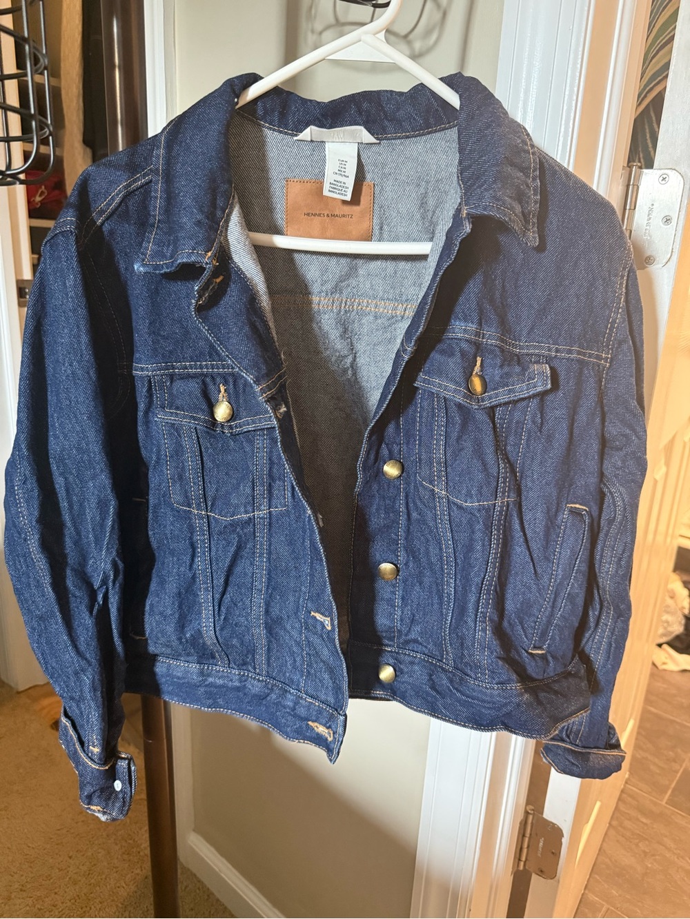 H&M Dark Blue Denim Shirt Jacket